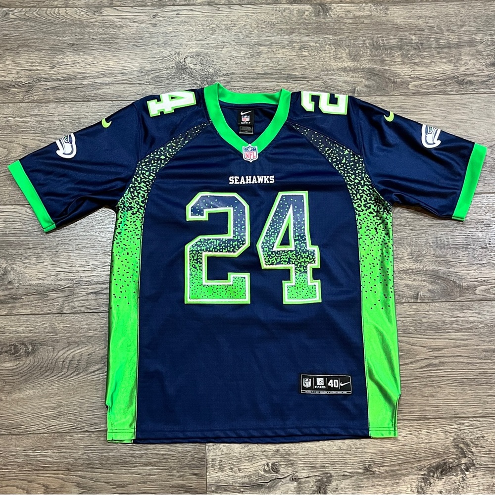 Rare Nike On Field Color Rush Marshawn Lynch Seahawks Jersey Mens Size Medium